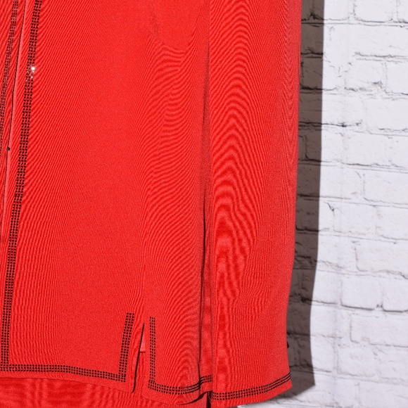 3pc Lourdes Chavez Haute Couture Red Silk Skirt Designer Suit Size S/M NEW!!! - Picture 9 of 15